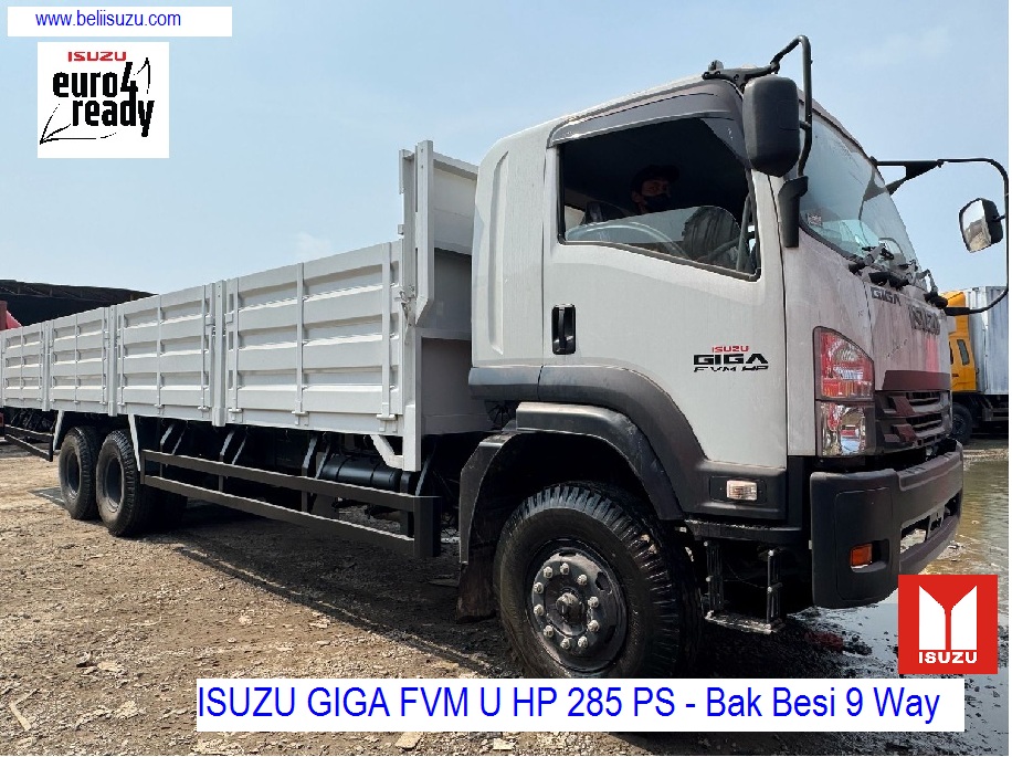 TRUK BAK BESI 9 WAY ISUZU GIGA FVM U HP 10 ban