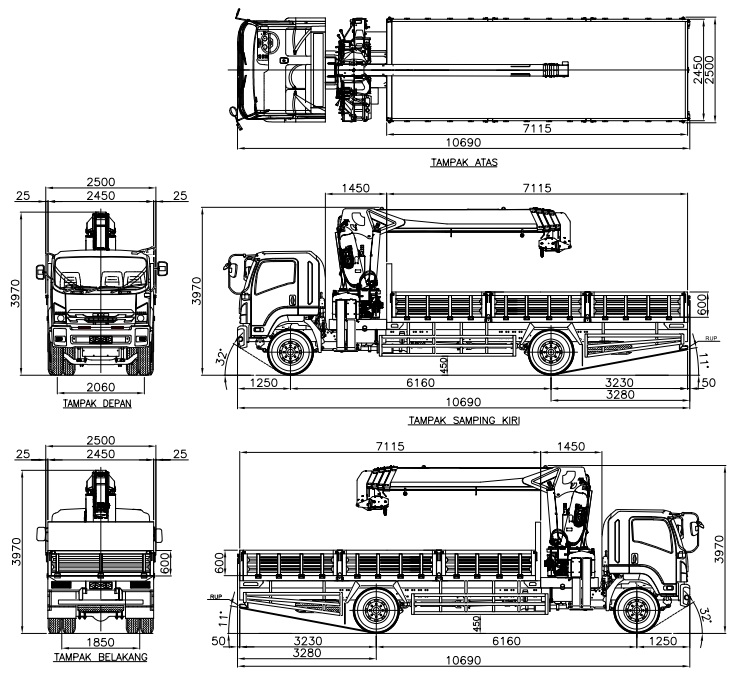 DAWING BAK CRANE ISUZU GIGA FVR DAWING BAK CRANE ISUZU GIGA FVR