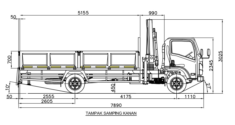 TRUK CRANE ISUZU NMR L TAMPAK KANAN