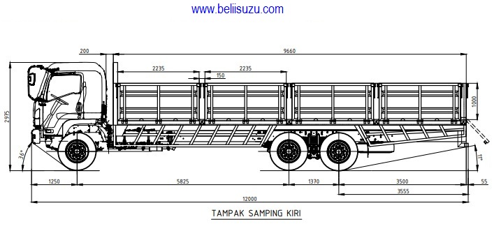 Isuzu Giga FVM U HP BAK BESI 9 WAY ( KIRI )