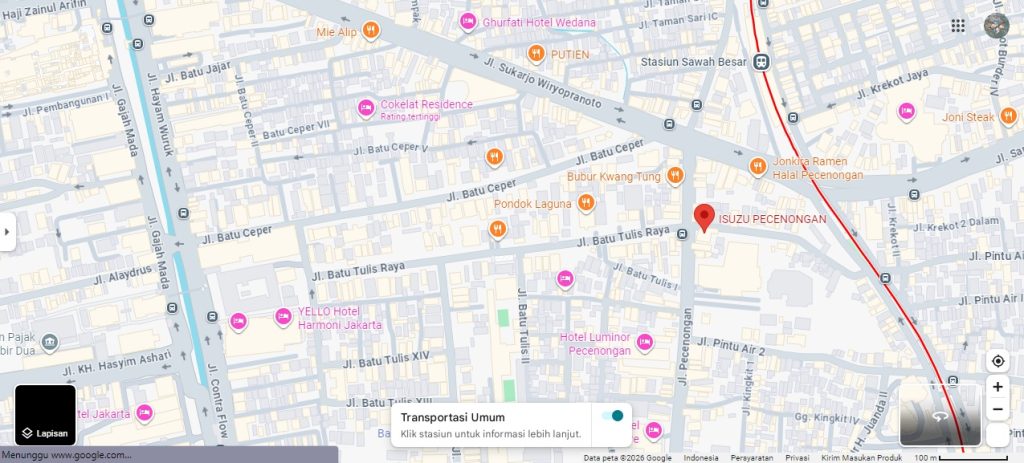 Google Map Isuzu Pecenongan Jakarta Pusat